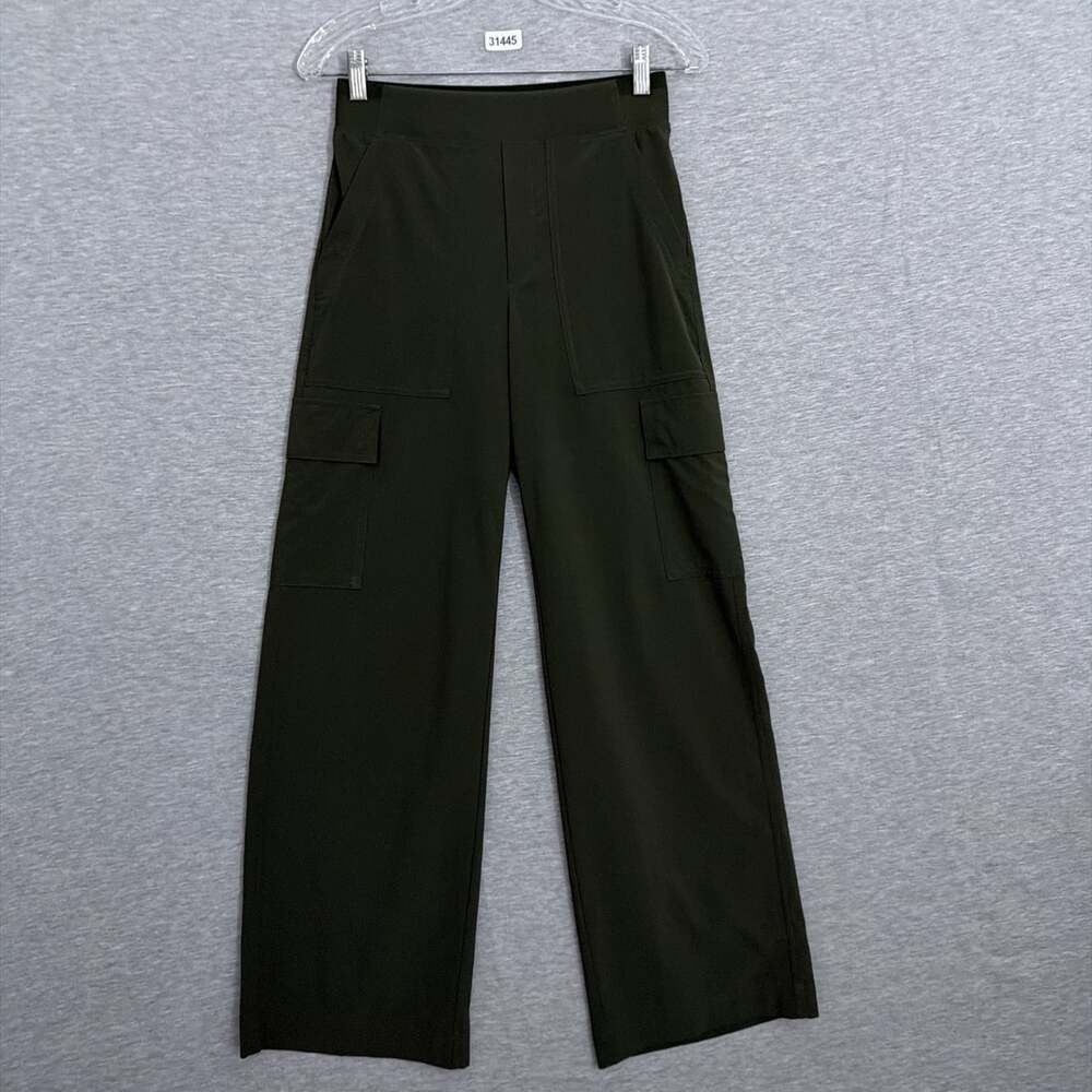 Athleta Women's Size 0 Green Brooklyn Heights High Rise Wide Leg Cargo Pants